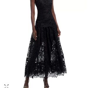 Black Halo Black Lace Maxi Lyle Dress USA small